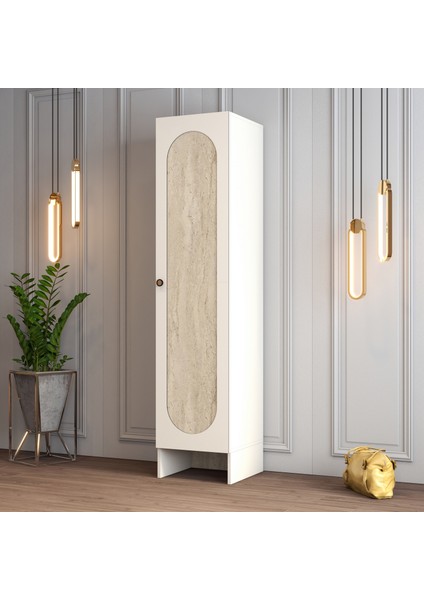 Münih 1 Kapaklı (4) Gardırop Krem / Traverten Mermer fiyatları