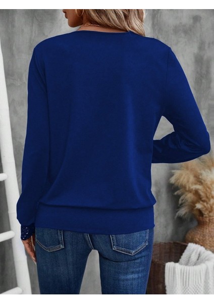 Meğdaix Kadın Uzun Kollu V Yakalı Içi Süprem Desenli Dışı Viskon Bluz modelleri