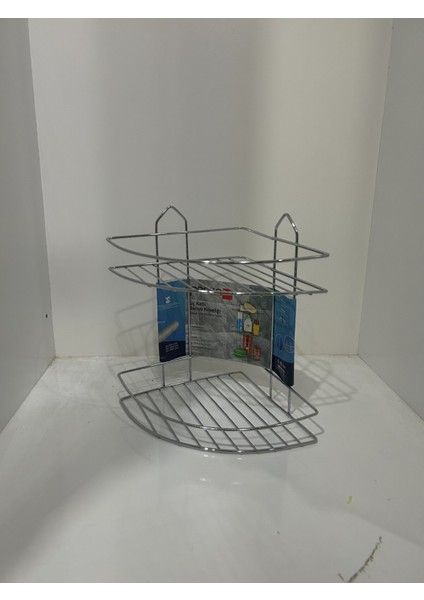 Iki Katlı Beyaz Krom Banyo Köşeliği, Şık ve Dayanıklı Tasarım