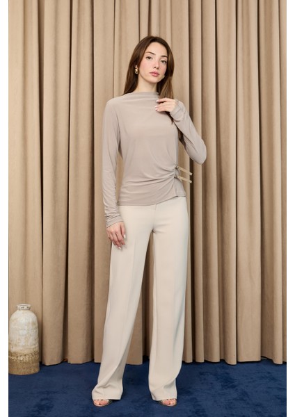 Kadın Kemer Detaylı Bluz -20721BLZ