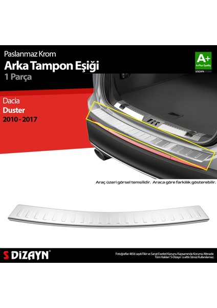 Dacia Duster Krom Arka Tampon Eşiği 2009-2018