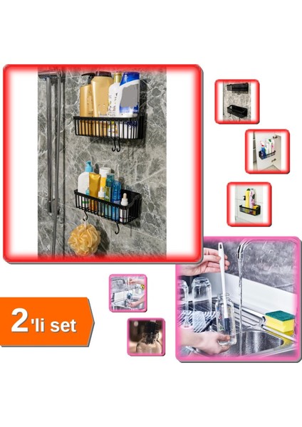 Iki Parça Renkli Mutfak Rafı ve Silikon Biberon Temizleme Fırçası Seti