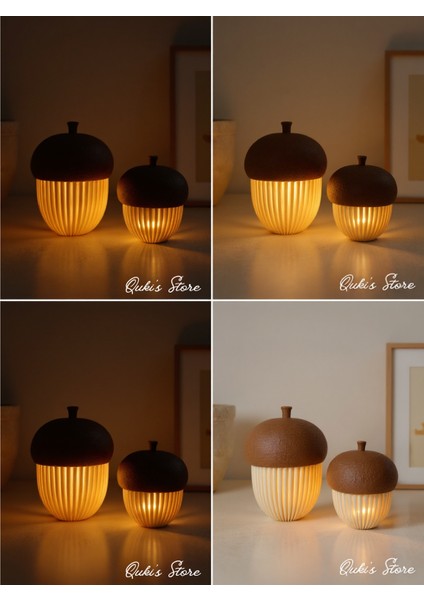 Dekoratif Meşe Palamutu Biblosu, 2ADET, 15CM-11CM, 2 Adet Tealight Dahil indirimleri