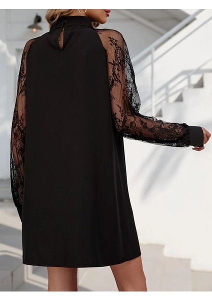 Meğdaix Kadın Uzun Kollu Damla Detaylı Sandy Mini Elbise modelleri