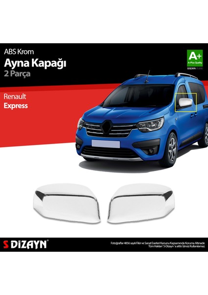 Renault Express ABS Krom Ayna Kapağı 2 Prç 2021 Üzeri modelleri