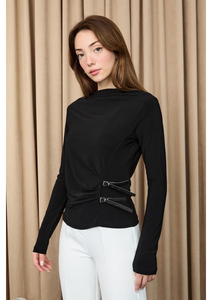 Kadın Kemer Detaylı Bluz -20721BLZ indirimleri