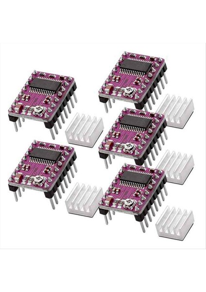 5pcs Stepper Motor Sürücü Kartı Üvey DRV8825 Adım Sürücü Denetleyicisi Adım Motor Modülü Radyatör Isı Lavabosu (Yurt Dışından)