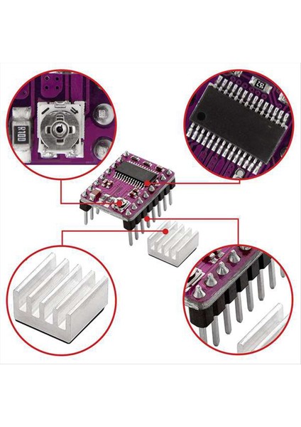 5pcs Stepper Motor Sürücü Kartı Üvey DRV8825 Adım Sürücü Denetleyicisi Adım Motor Modülü Radyatör Isı Lavabosu (Yurt Dışından) indirimleri