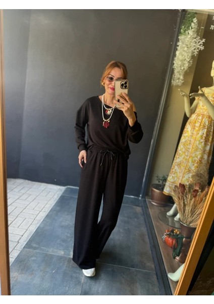 Meğdaix Kadın Uzun Kollu Tek Omuzdan Açık Viskon Iki Iplik Bluz ve Pantolon Ikili Takım fiyatları