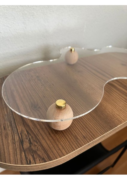 Şeffaf Pleksi Top Ayaklı Düzenleyici Organizer, Şık ve Pratik Kullanım Sağlar.