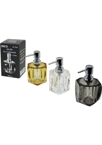 Renkli Akrilik Şeffaf Sabunluk, 220ML, Kalpli Tasarım, Estetik ve Fonksiyonel Ürün