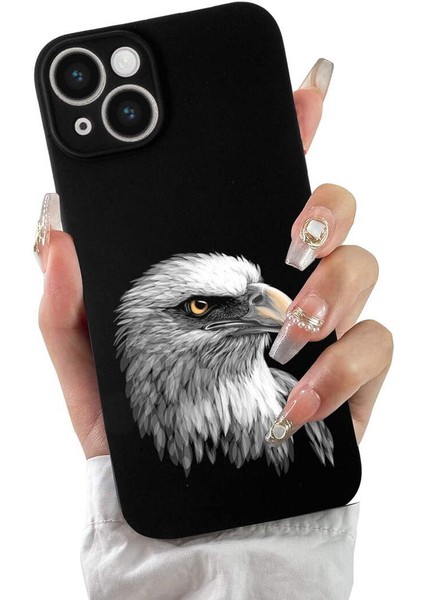 iPhone 14 Plus ile Uyumlu Kartal (0214C) Tasarımlı Siyah Lansman Kılıf fiyatları