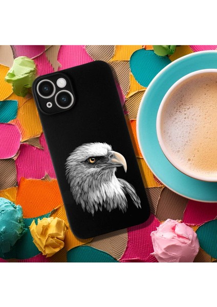 iPhone 14 Plus ile Uyumlu Kartal (0214C) Tasarımlı Siyah Lansman Kılıf fırsatları