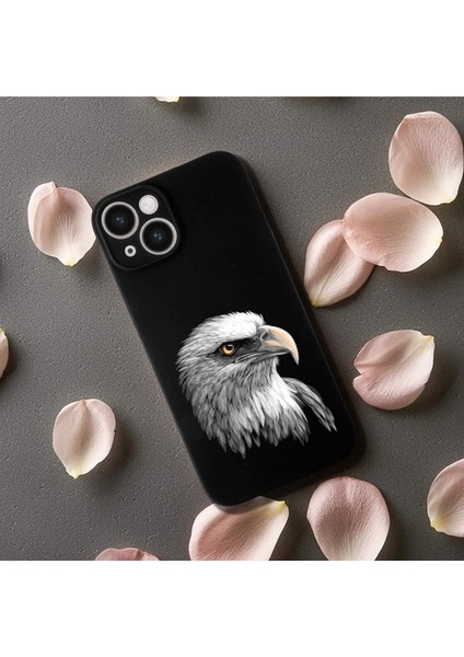 iPhone 14 Plus ile Uyumlu Kartal (0214C) Tasarımlı Siyah Lansman Kılıf