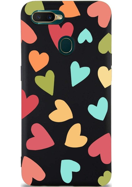Oppo A12 ile Uyumlu Tropikal Kalpler (0214B) Tasarımlı Siyah Lansman Kılıf