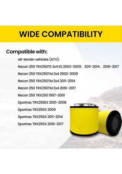 Atv Hava Filtresi Honda Recon 250 TRX250TE Yedek Parçalar 17254-HM8-000 Sportrax TRX250EX TRX250X 2 Paket (Yurt Dışından) indirimleri