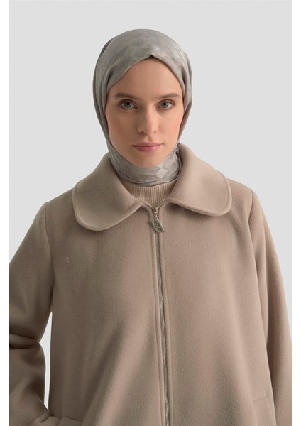 Kürk Yakalı Kaban 25KD1707 Bej fırsatları