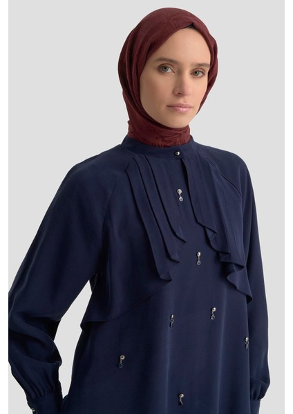 Aksesuar Detaylı Tencel Tunik 25K4945 Lacivert modelleri