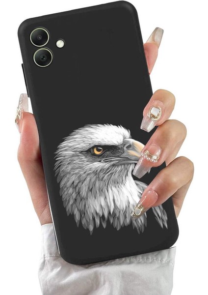 Samsung Galaxy A05 ile Uyumlu Kartal (0214C) Tasarımlı Siyah Lansman Kılıf fiyatları