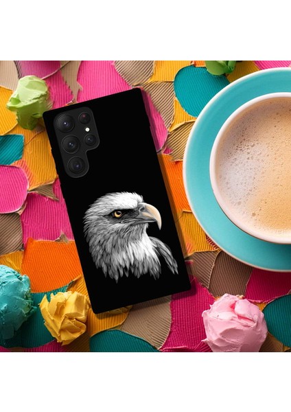 Samsung Galaxy S22 Ultra ile Uyumlu Kartal (0214C) Tasarımlı Siyah Lansman Kılıf fırsatları