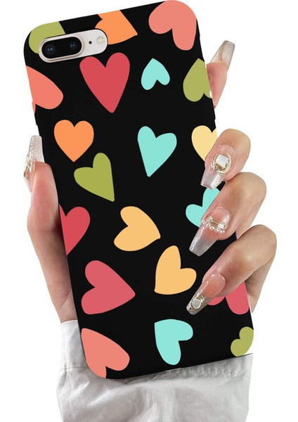 iPhone 7 Plus ile Uyumlu Tropikal Kalpler (0214B) Tasarımlı Siyah Lansman Kılıf fiyatları