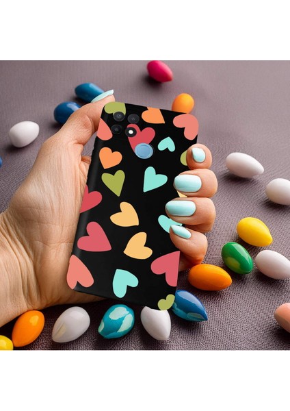 Oppo A15 ile Uyumlu Tropikal Kalpler (0214B) Tasarımlı Siyah Lansman Kılıf modelleri