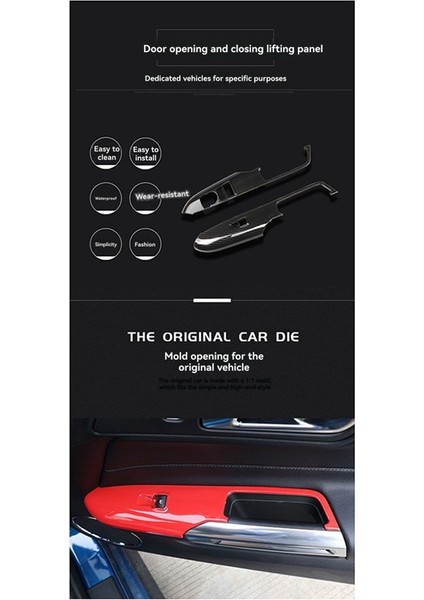 Ford Mustang 2015-2018 Araç Cam Kaldırma Kontrol Paneli Kapağı Döşemesi Araç Kapısı Anahtarı Düğmesi Aksesuarları (Yurt Dışından) indirimleri