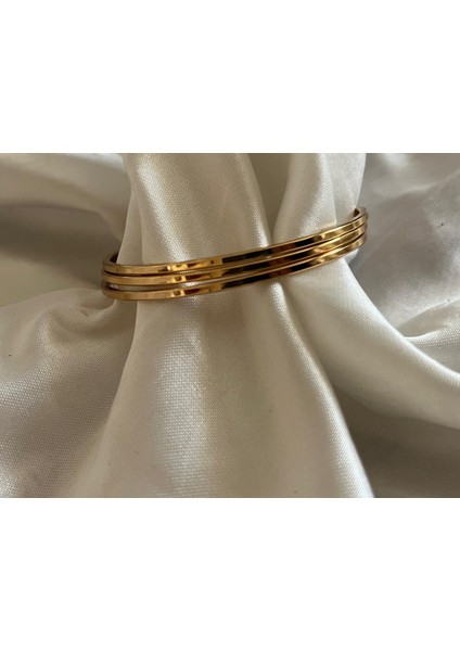 Kadın Çelik 3'lü Düz Ajda Bilezik Anti-Alerjenik 316L Çelikten Üretilmiştir. modelleri