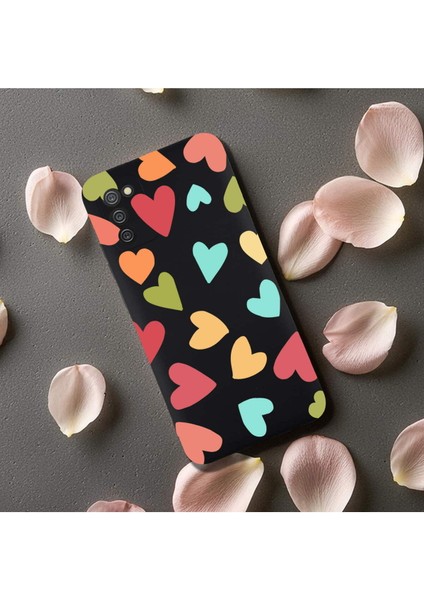 Samsung Galaxy A02S ile Uyumlu Tropikal Kalpler (0214B) Tasarımlı Siyah Lansman Kılıf