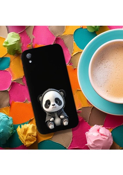 Huawei Y5 2019 ile Uyumlu Sevimli Panda (0214D) Tasarımlı Siyah Lansman Kılıf fırsatları