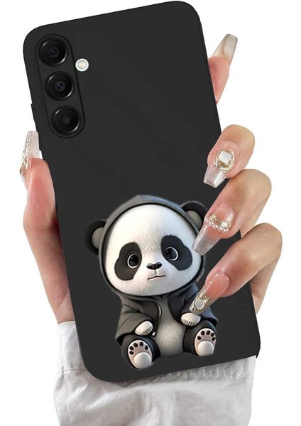 Samsung Galaxy A16 ile Uyumlu Sevimli Panda (0214D) Tasarımlı Siyah Lansman Kılıf fiyatları