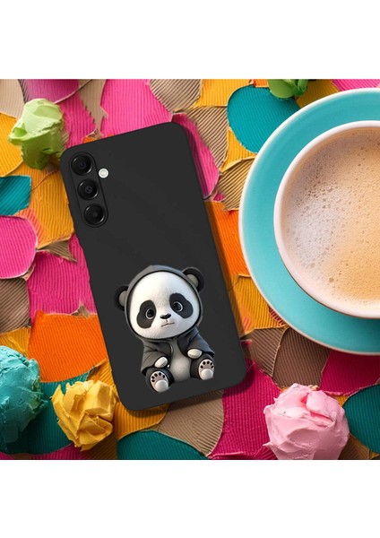 Samsung Galaxy A16 ile Uyumlu Sevimli Panda (0214D) Tasarımlı Siyah Lansman Kılıf fırsatları