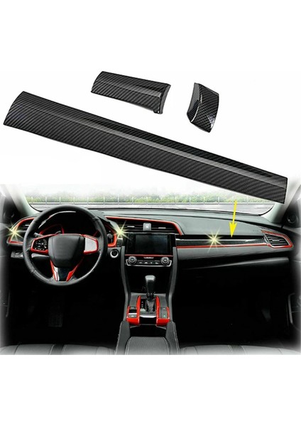 Honda Civic 10. Nesil 2016, 2017, 2018, 2019-2021 Karbon Fiber Görünümlü Araç Iç Panel Paneli Kapağı Döşeme Tasarımı (Yurt Dışından) fırsatları