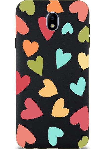 Samsung Galaxy J7 Pro ile Uyumlu Tropikal Kalpler (0214B) Tasarımlı Siyah Lansman Kılıf