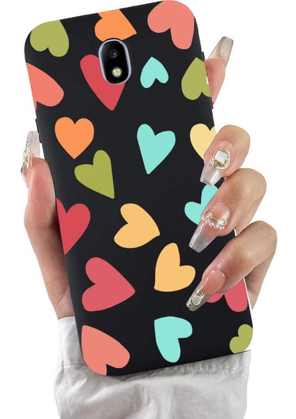 Samsung Galaxy J7 Pro ile Uyumlu Tropikal Kalpler (0214B) Tasarımlı Siyah Lansman Kılıf fiyatları