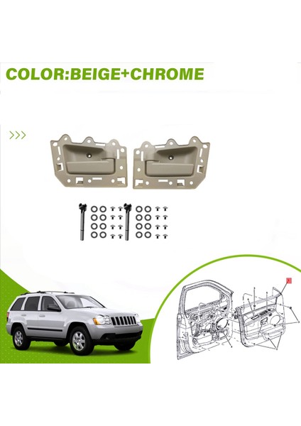 Jeep Grand Cherokee 2005-2010 Için 1 Çift Iç Kapı Kolu 82134,1JV471J3AA 82139,1JV461J3AA Ön Kapı Kolu Çekme Kolu (Yurt Dışından) fırsatları