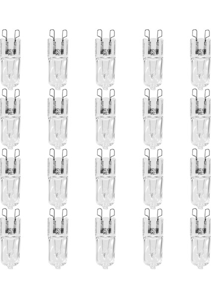 20 Adet G9 Halojen Ampul, 25W Şeffaf Halojen Lambalar, Kısılabilir, Avizeler, Kolye Uçları ve Peyzaj Aydınlatmaları Için Sıcak Beyaz 2800K (Yurt Dışından)