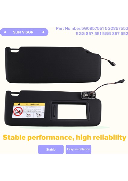 Vw Golf 7 Mk7 Gti Superb3 Araç Güneşlik Aksesuarları Için Makyaj Aynalı Ön Güneşlik Paneli 5G08575515G0857552 (Yurt Dışından) indirimleri