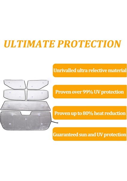 Rivian R1T 2022-2024 Için Araç Ön Cam Güneşlik Seti Güneşlik Yan Arka Cam Gölgelik Kapağı Aksesuarları (Yurt Dışından) fiyatları