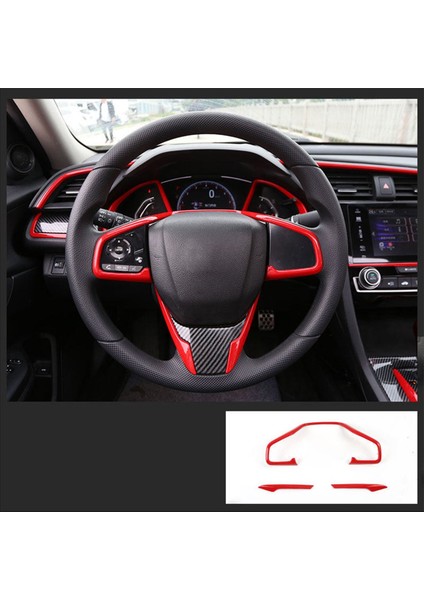 Honda Civic Için Kırmızı Araba Iç Direksiyon Simidi Kılıfı Döşemesi (Yurt Dışından) indirimleri