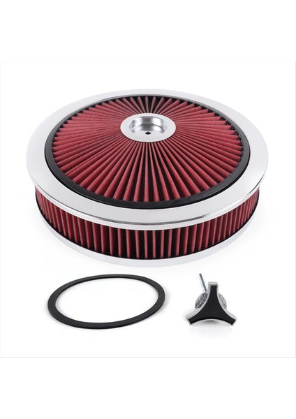 Evrensel Araba Hava Filtresi, 14X3, Yüksek Akışlı, Yıkanabilir, Kırmızı (Yurt Dışından)