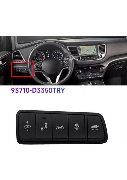 Hyundai Tucson IX35 2016-2021 Için Yan Çarpma Pedi Siyah Anahtarı 93710-D3350TRY Kısıcı Işık Şerit Yardım Anahtarı 93710D3350 (Yurt Dışından) fiyatları