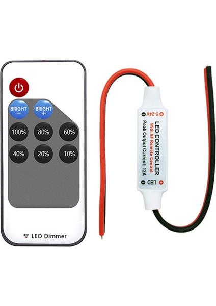 Mini LED Tek Renkli Kısıcı Dc 5V 12V 24V 5050 2835 Şerit Işıklar Sabit Voltaj Pwm Sinyal Kontrol Cihazı Rf 9 Tuşlu Uzaktan Kumanda (Yurt Dışından)