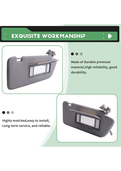 Peugeot 2008, 3008, 301, 308, 308S, 408, 508, Citroen C5 98158119ZQ 98158116ZQ Sağ Için 8163EG Araç Iç Güneşliği (Yurt Dışından) indirimleri