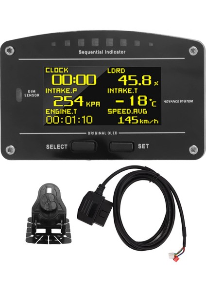 Çok Işlevli Yarış Gösterge Panelleri OLED Ekran Gösterge Paneli Obdll Bluetooth Bağlantısı 11000 Rpm Yarış Göstergesi (Yurt Dışından)