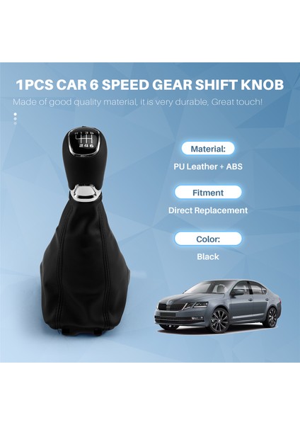 Skoda Octavia A7 Mk3 14-17 Lhd Için 6 Vitesli Vites Topuzu Pu Deri Vites Kolu Toz Kapağı (Yurt Dışından) fırsatları