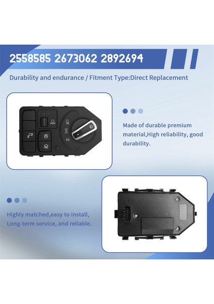 Scania Kamyon Lhd Için Araç Far Anahtarı Paneli Anahtarı 2558585 2673062 2892694 2892594 (Yurt Dışından) indirimleri