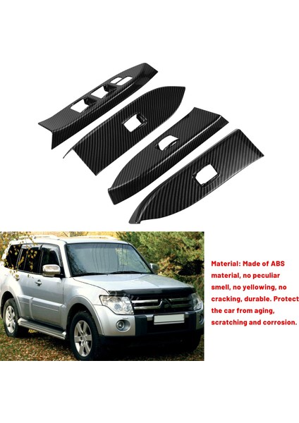 Mitsubishi Pajero 2007-2019 Araç Iç Cam Kaldırma Anahtarı Düğme Paneli Kapağı Döşeme Çerçevesi Dekoratif Aksesuarlar (Yurt Dışından) indirimleri