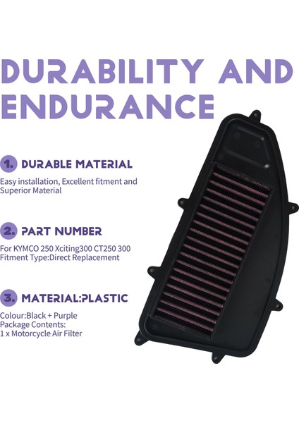 Kymco 250 XCITING300 CT250 300 Hava Filtresi Değişimi Için Motosiklet Yüksek Akışlı Hava Filtresi (Yurt Dışından) fırsatları