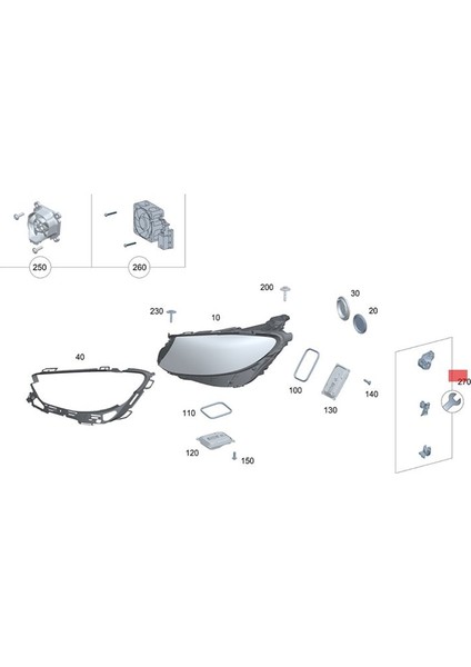 Mercedes Benz E W213 W238 2016-2020 Için 1 Çift Araba Far Braketi Tamir Takımı Vidaları A2138202200 A2138202300 (Yurt Dışından) fiyatları